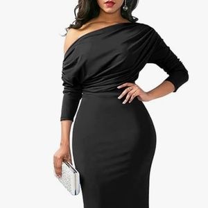 Off shoulder Bodycon Long Sleeve Evening Dress